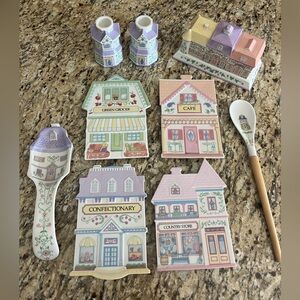 Lenox Village Tivets, Butter Dish, Candlesticks, Spoon Rest, Spoon